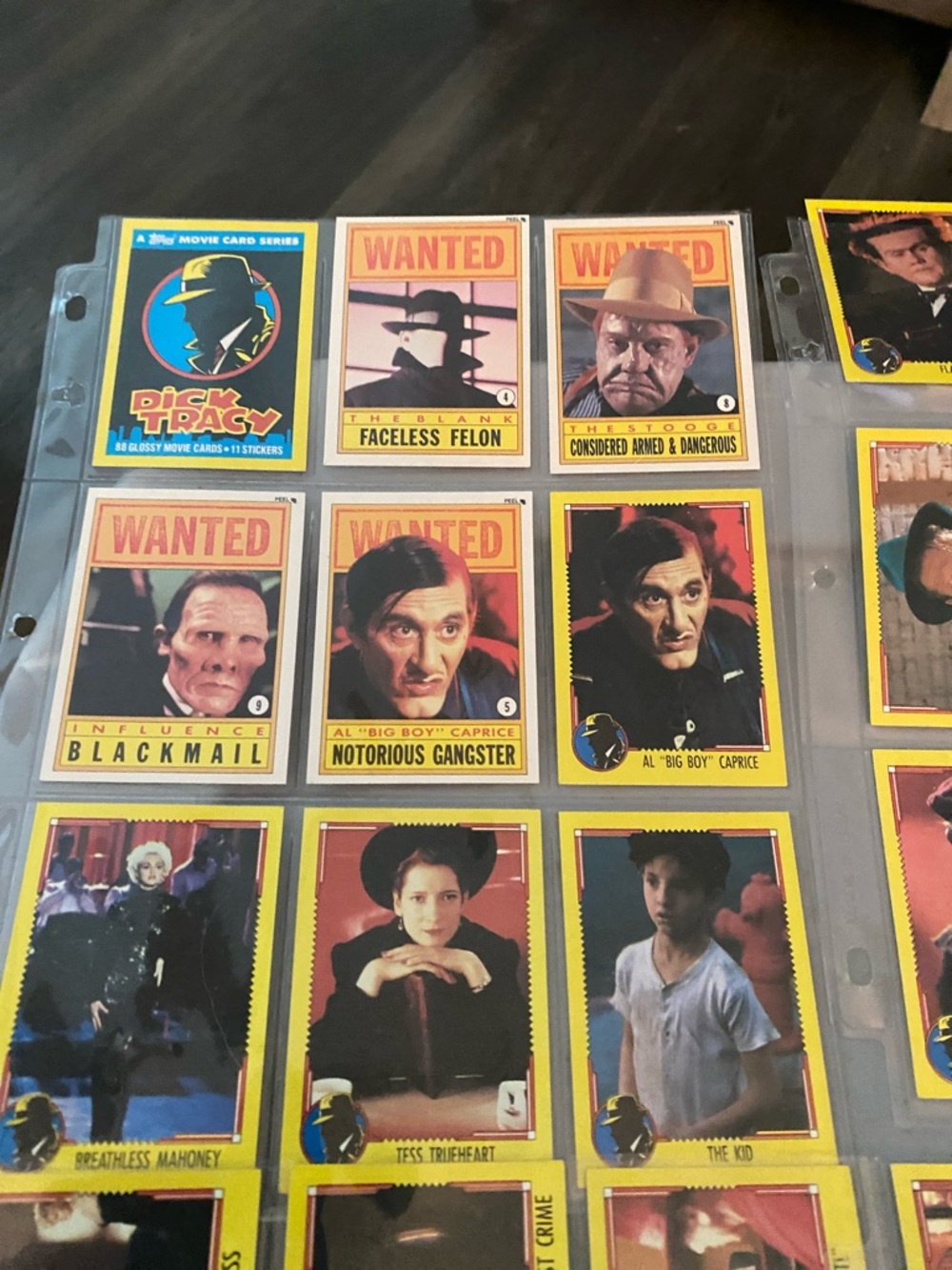 Vintage Dick Tracy Movie Card Set - Yellow & Black Wanted Cards